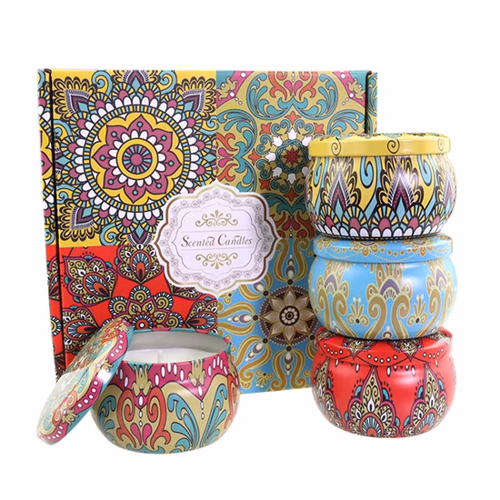 Tin Tinplate Fragrance Gift Box Aromatherapy Candle Can